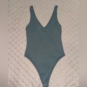 Dusty Blue V-Neck bodysuit